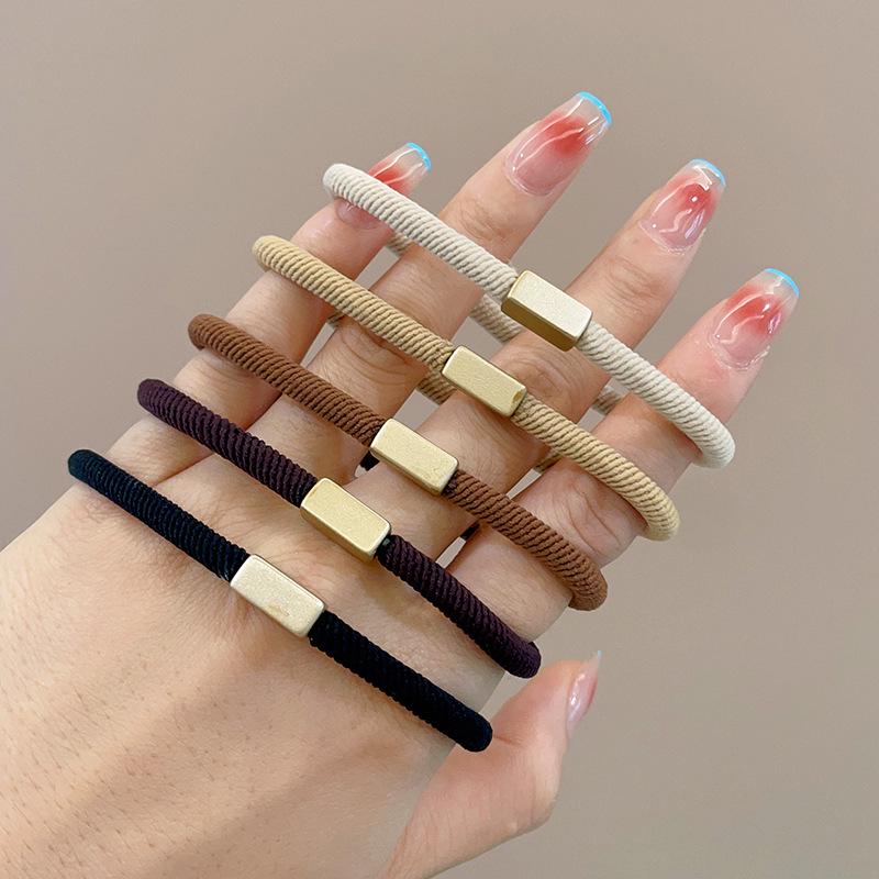 Kleiner Bär Hochelastisches Kaffee-Haargummi für Frauen und Mädchen - Langlebig, Schlicht und Elegant