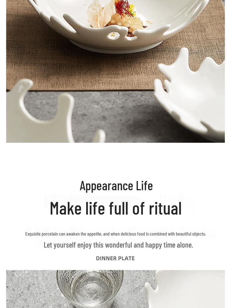 Farfurie creativă cu artă coralină: Veselă elegantă pentru casă, hotel și restaurant