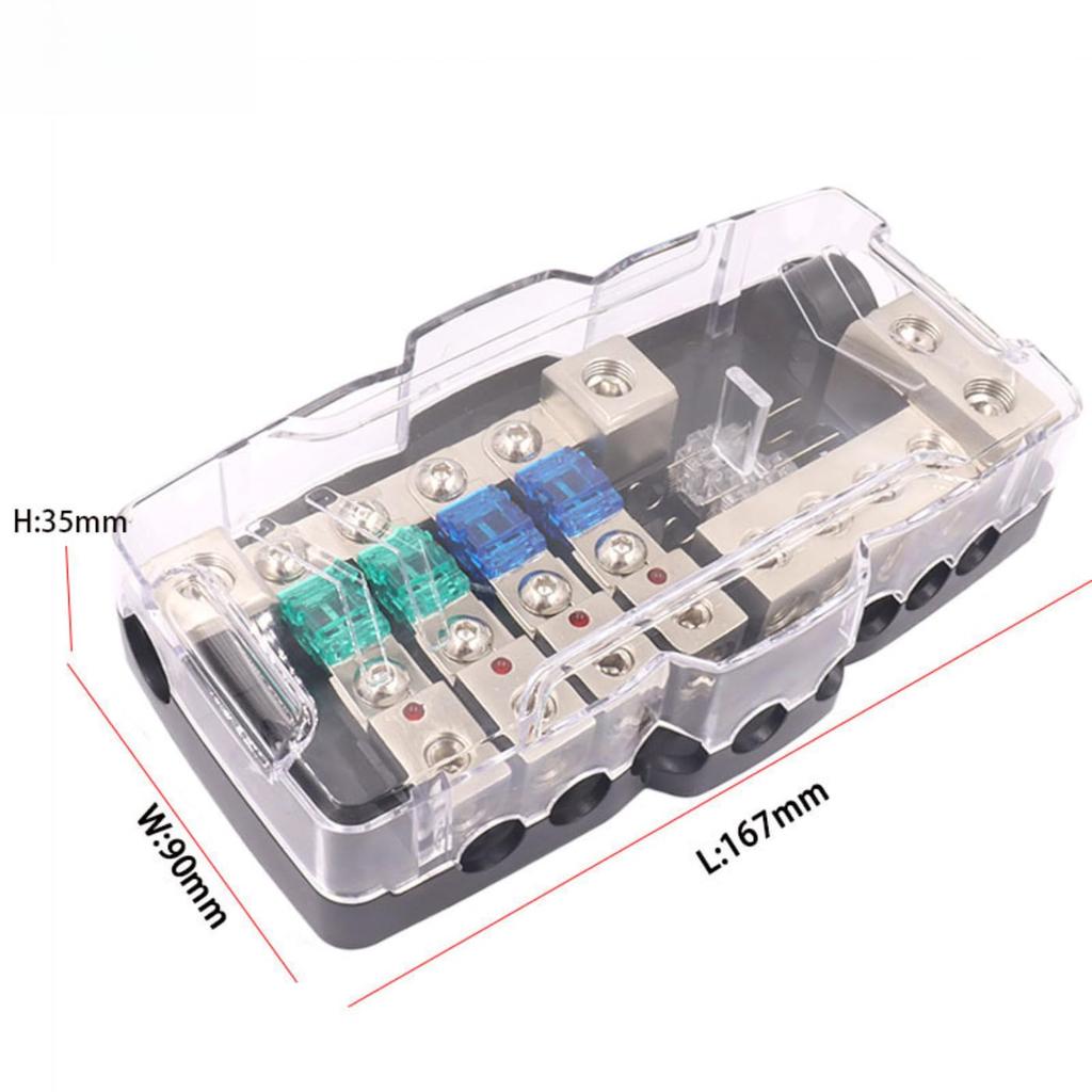 Ginhkok Fuse Block Includes Car Audio Stereo LED Car Audio Stereo ANL Fuse Holder Camper Car Audio Distribution Fuse Block 30A 60A 80Amp Fuse Holder