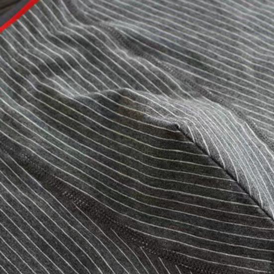 Men Boxer Underwear Mid-rise Elastic Waistband Striped Print Shorts Briefs U-Convex 3D Cut Panties Daily Wear