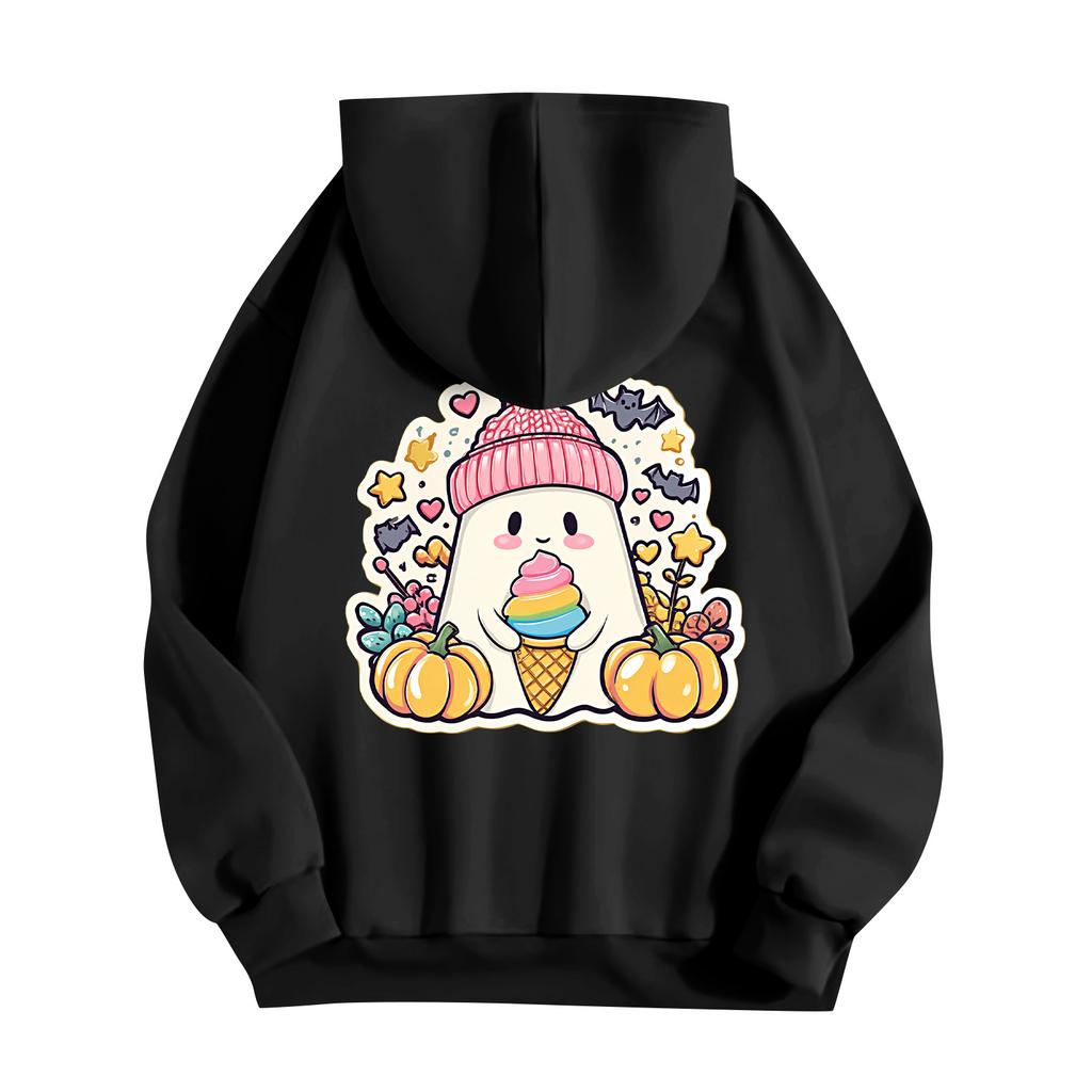 Children's Casual Fashion Halloween Print Long-Sleeved Hooded Sweatshirt