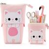 Foldable Pencil Case Pouch Pink For Children School Organizer Fashionable