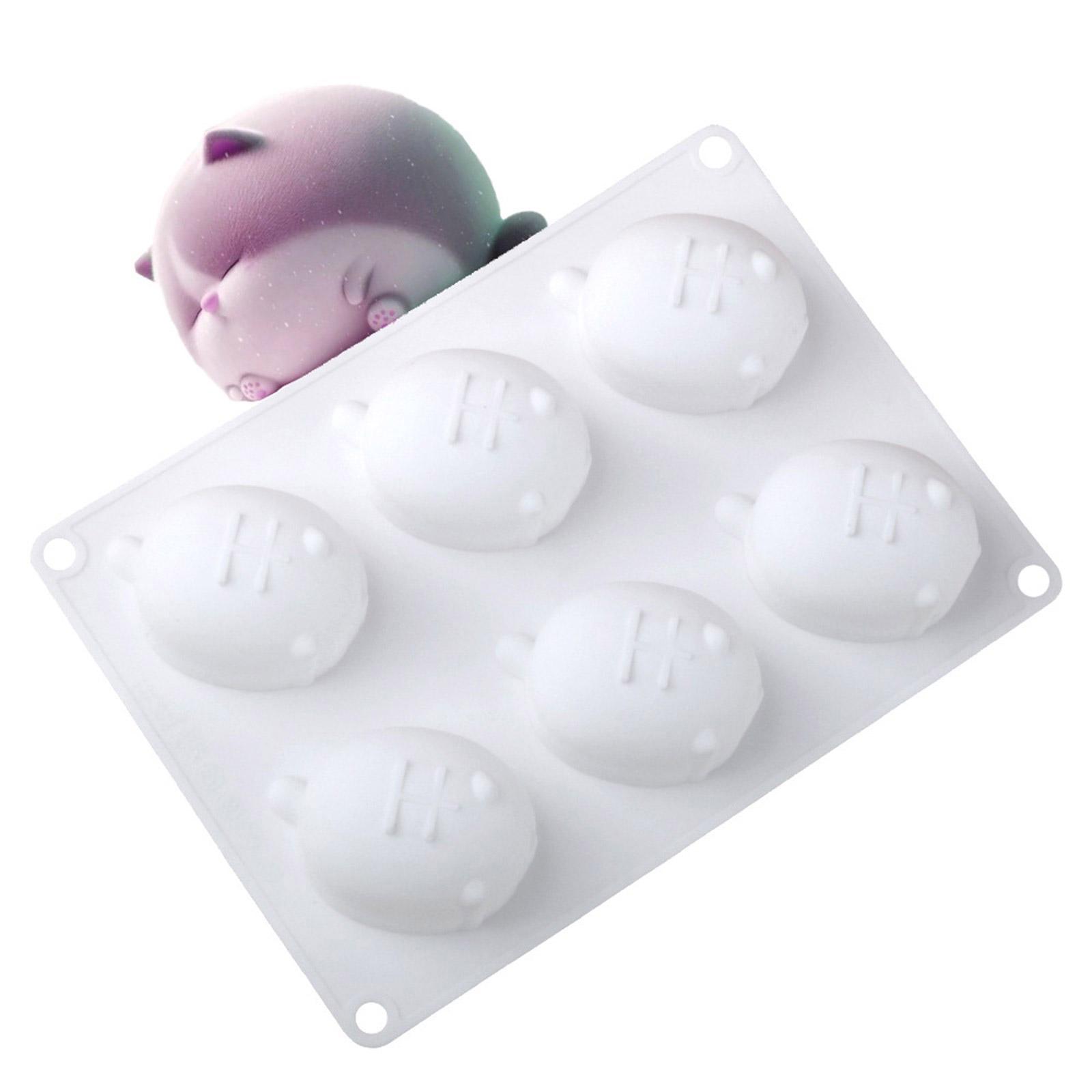 

Functional 6 Cavity Cat Silicone Molds for Creative Chocolate and Candy Making Dishwasher Safe and Easy to Clean