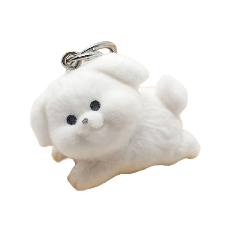 Elegant 3D Flocking Animal Keychain for Ladies Unique Designed Car Key Chain Fashionable Keyring Pendant Ornament