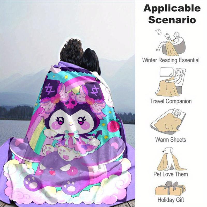 1pc. Cute Kawaii Cat Print Blanket - Perfect for Home, Office, Outdoor Use, Gift Idea, Suitable for All Seasonsz041757
