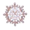 Wind Fashion Rose Gold Three-dimensional Sunflower Pearl Brooch Alloy Accessories Female Pin Long-Lasting Color Exquisite Hypoallergenic Brooch Gift