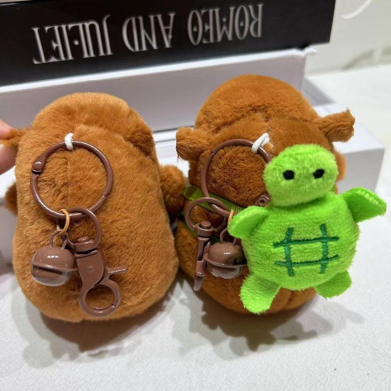 Green Little Turtle Backpack ideal for Kapibala Back Decorations Cute Plush Little Turtle Dolls Backpack Doll Dressing Decorations Bag