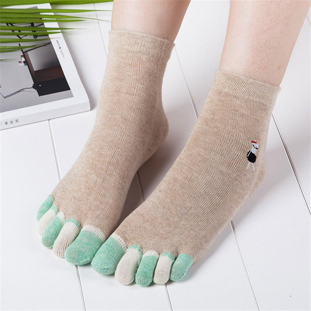 thumbnail image 2 of 6 Pairs Women's Toe Socks - Five Finger Cotton Socks For Yoga, Running & Athletic Activities 2 of 14