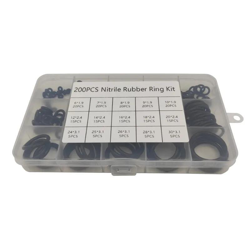 NBR VMQ FKM CS Rubber O Ring Seal Set Automotive Plumbing Air Waterproof Black Washer Kit for Car Repair Faucet