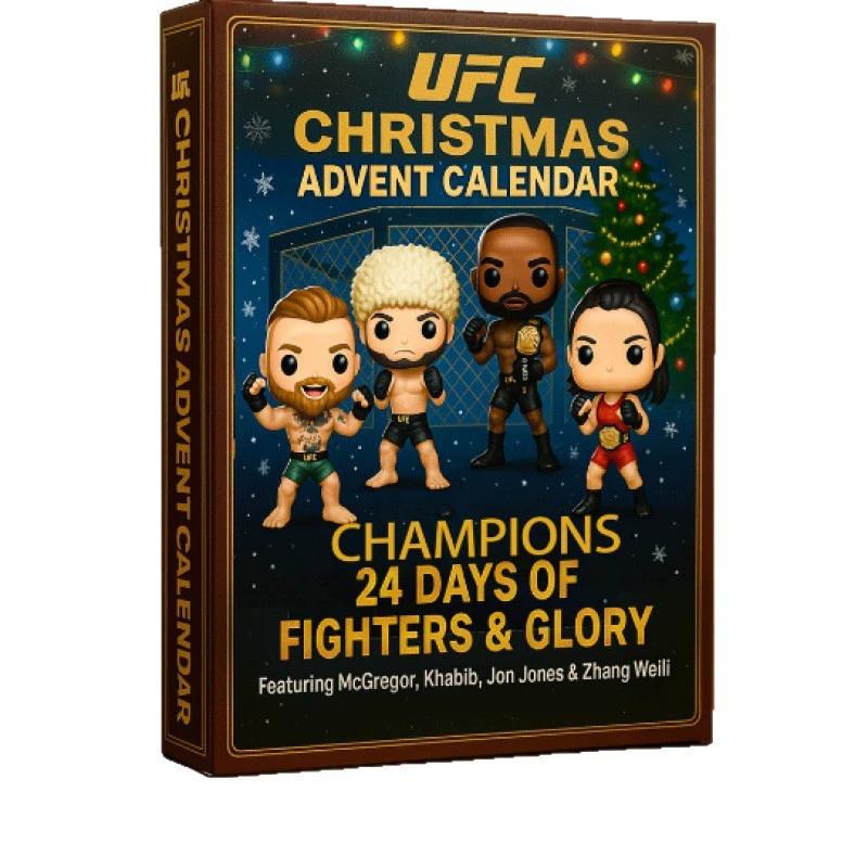 2D Plochý akrylový ultimátní bojovník adventní kalendář, s 24 legendami a šampiony UFC, dárky pro fanoušky UFC