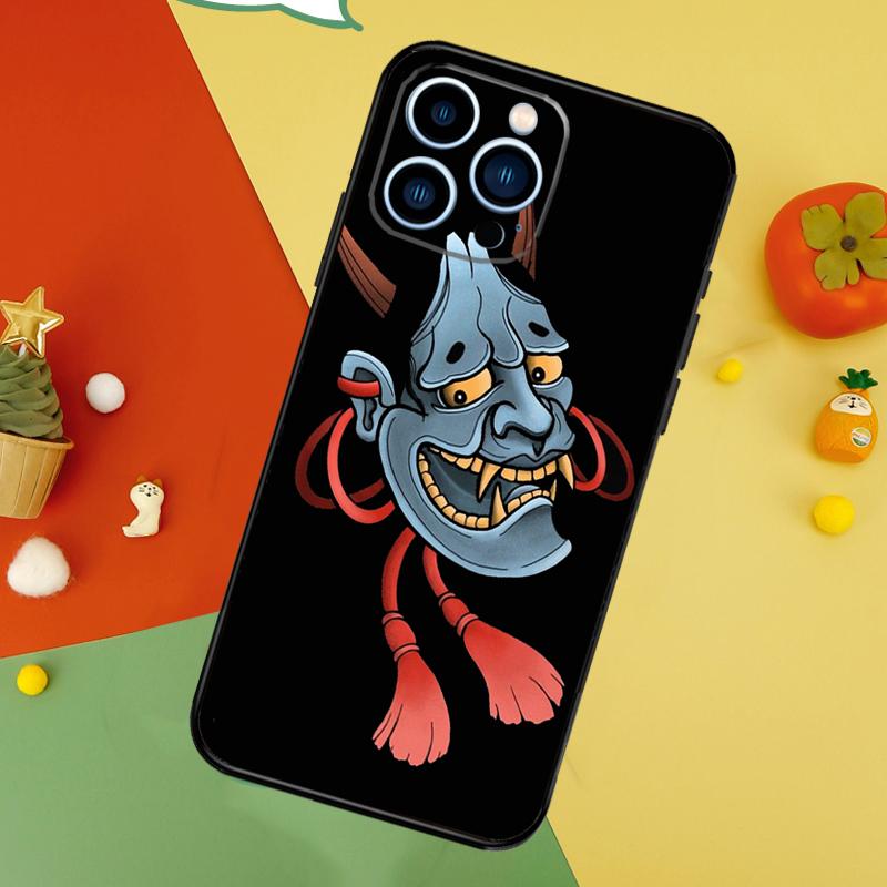 Japanese Hannya Oni Mask Phone Case For iPhone 17 Pro Max 16 15 14 12 11 13 Pro Max Plus 12 13 Mini 16e 17 Air Cover