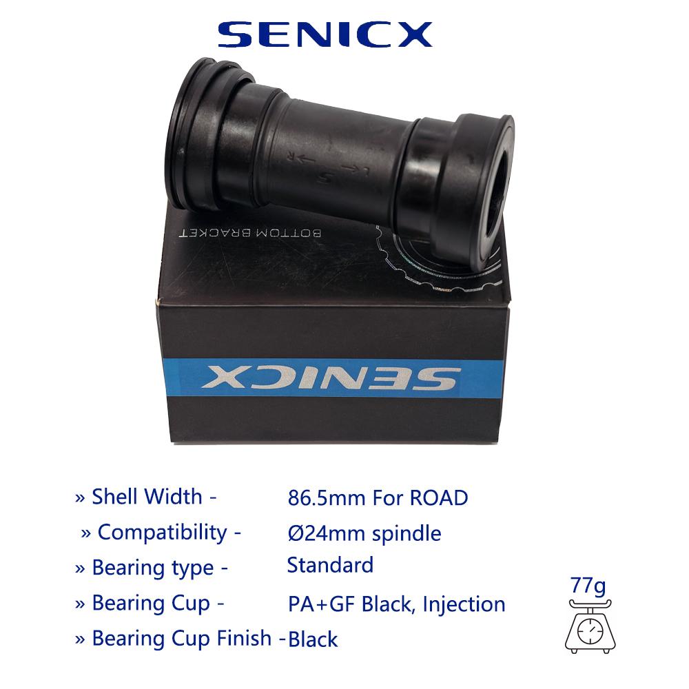 NEW SENICX BB86 Press Fit Bottom Bracket | Ceramic Steel Bearings | Compatible with 24mm & 28.99mm Crank | for Road Bike BB86-24R Steel