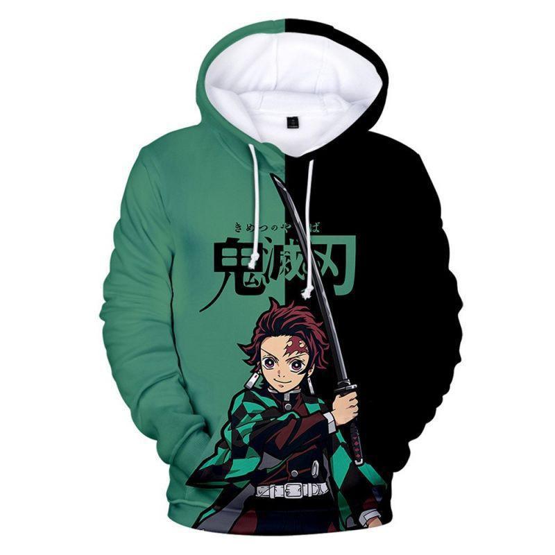 Unisex Anime-Inspired 3D Digital Print Hooded Sweatshirt Loose Fit Casual Streetwear