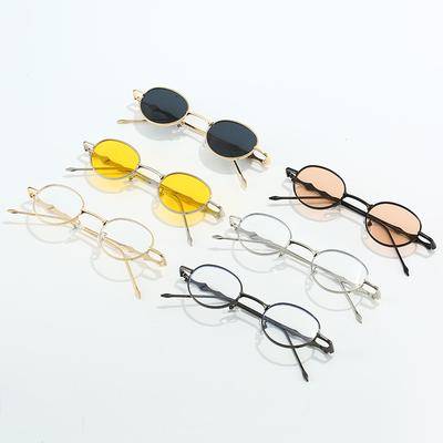 Spring Feet Fashionable Round Small Frame Personalized Angular Cut Sunglasses Women'S Hip Hop Dancing Glasses