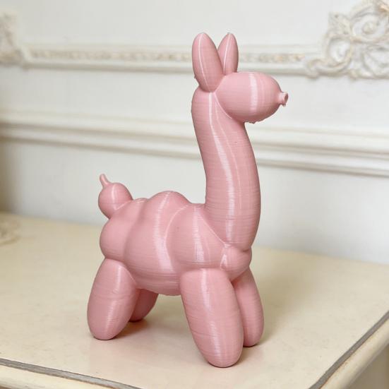3D Printed Alpaca Figurine Horned Horse Statue Animal Sculpture Home Office Bedroom Desktop Decoration Ornament