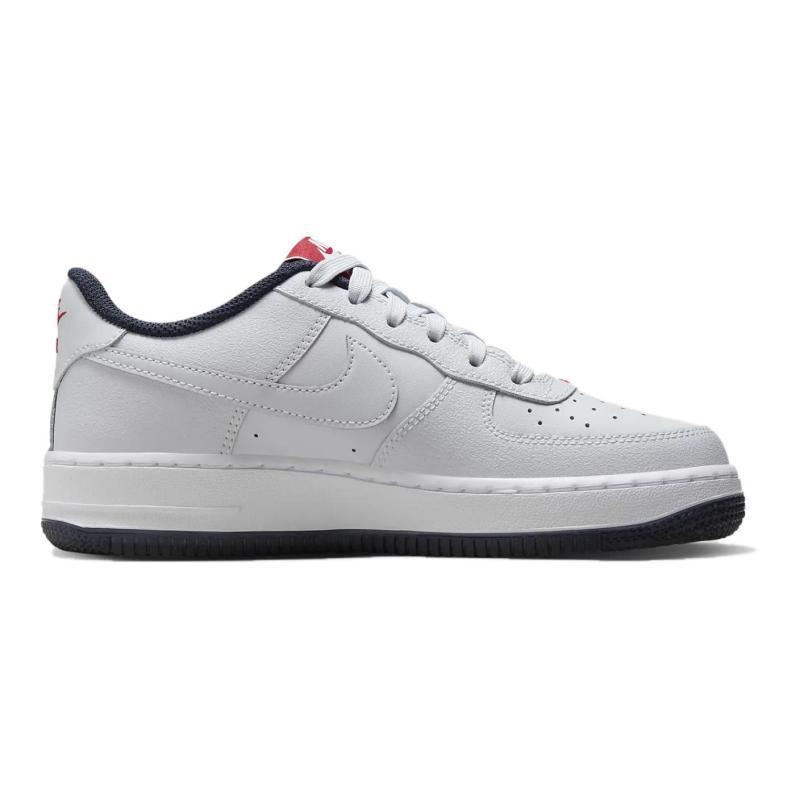 Nike Air Force 1 Cushioning Abrasion Resistant Breathable Low Top Kids' Skateboarding Shoes Gray Red Sneakers FQ4118-001