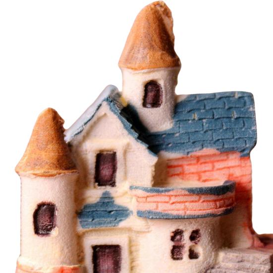 Mini House Micro Landscape Miniature Resin Village House Figurine Tiny Bonsai Terrarium Crafts for Dollhouse Fairy Garden Flowerpots Fish Tank Decor