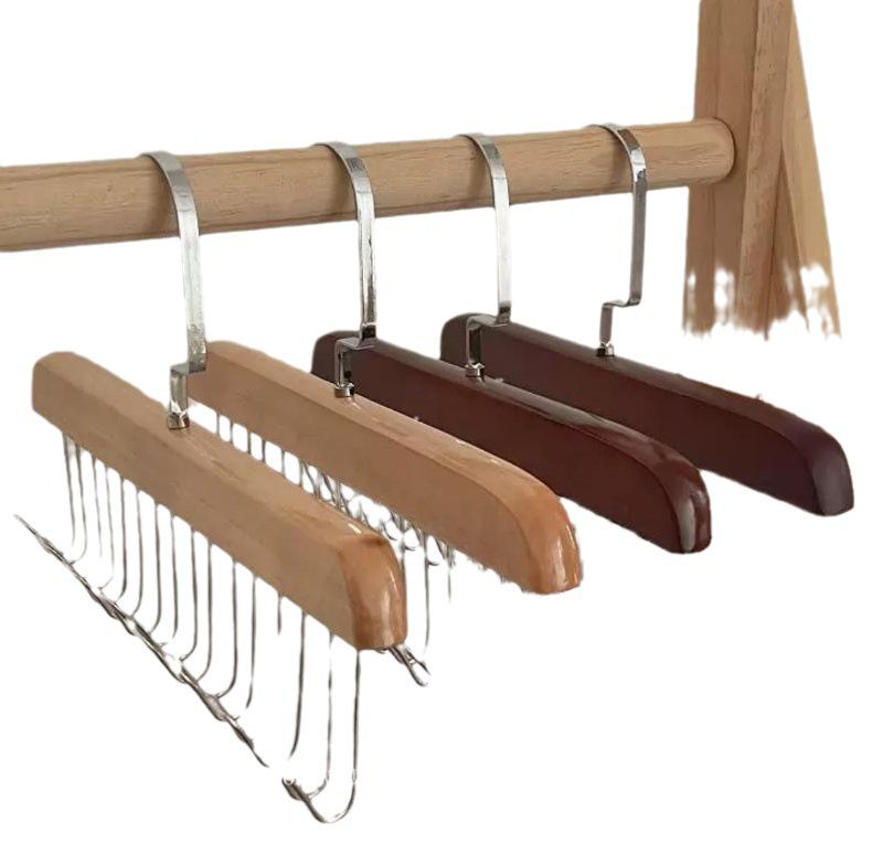 Umeraș Multifuncțional din Lemn Masiv pentru Veste, Cravate și Lenjerie Intimă