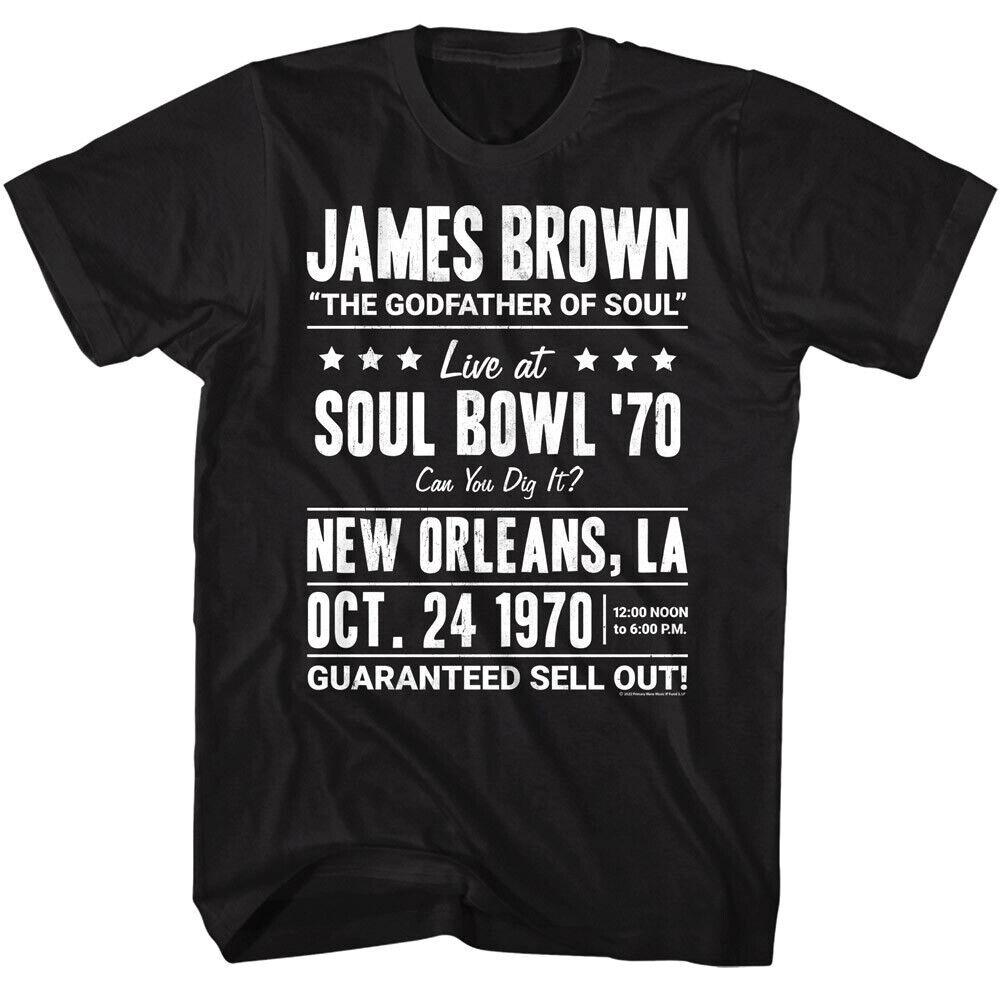 James Brown Men039;s T Shirt Soul Bowl New Orleans 70 Live Godfather of Soul Music Unisex T-Shirt M
