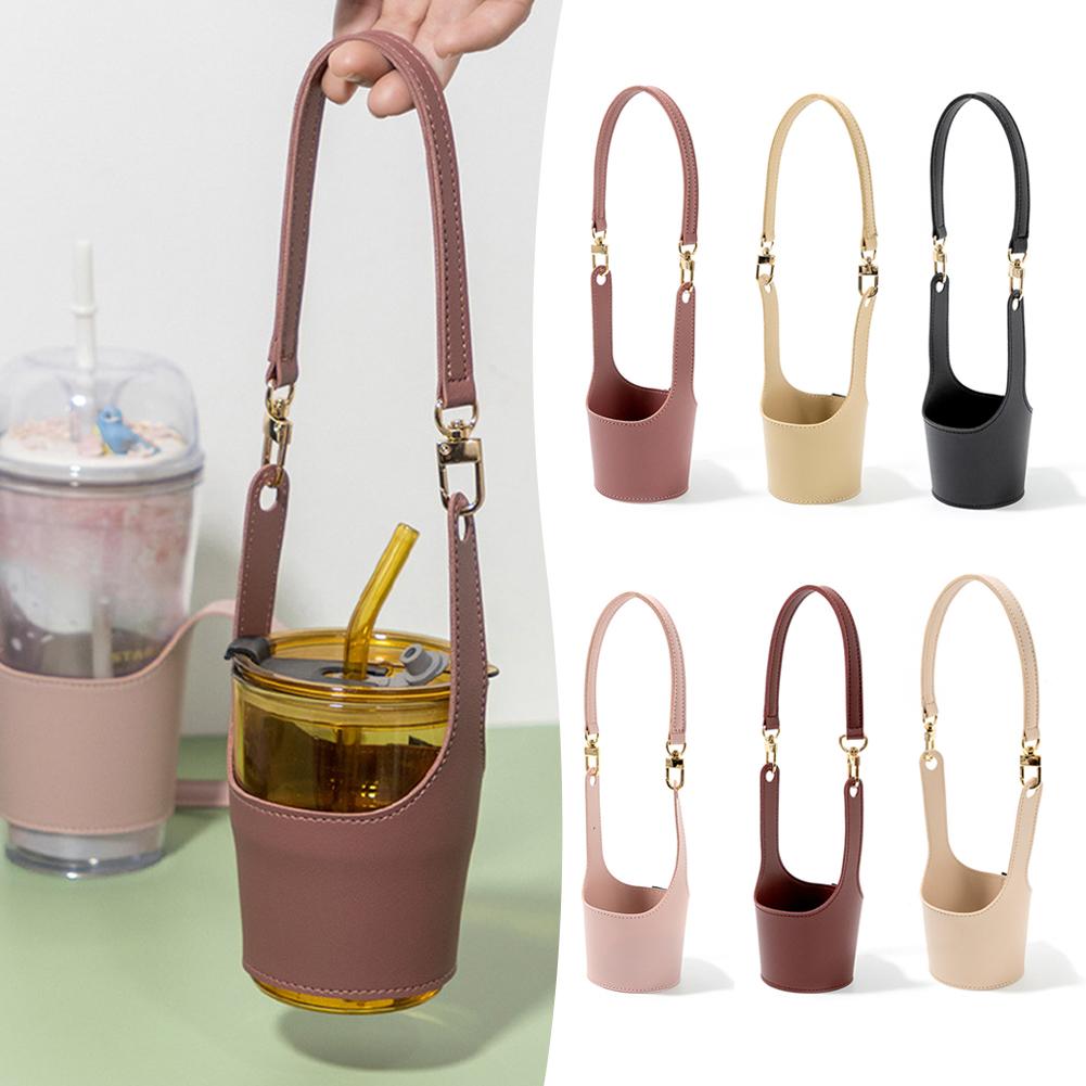 Portable Cup Holder With Leather Handle Anti-scalding Reusable Mug Sleeves For Everyday Use