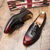 Spring autumn British fringe soft leather slip-on men's shoes trend hair stylist set feet men lazy small leather loafers D415