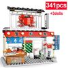 341 Pcs City Scence Japanese Style DIY Building Block Bar Crab House Model Gift Toys For Boys Girls With Mini Figure Gifts