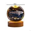 2.4inch 3D Artificial Crystal Ball Night Light Desk Decoration Wooden Base for Housewarming,