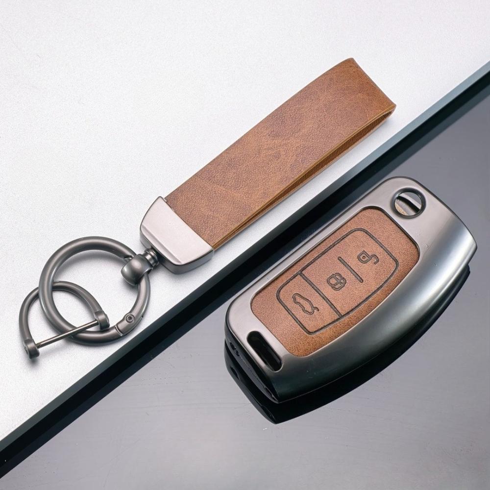 Keychain Holder for Ford Focus mk2 C Max S-MAX EcoSport Fusion Fiesta Mk7 Cowgar Mondeo 2 Mustang Zinc Alloy Car Key Case Cover