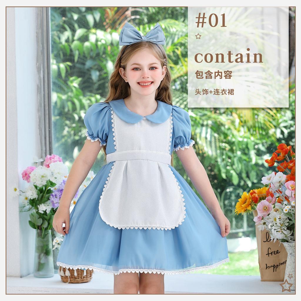 Pastoral Alice Maid Children's Clothing Halloween Children's Princess Lolita Teen Dress Girls Performance Costume