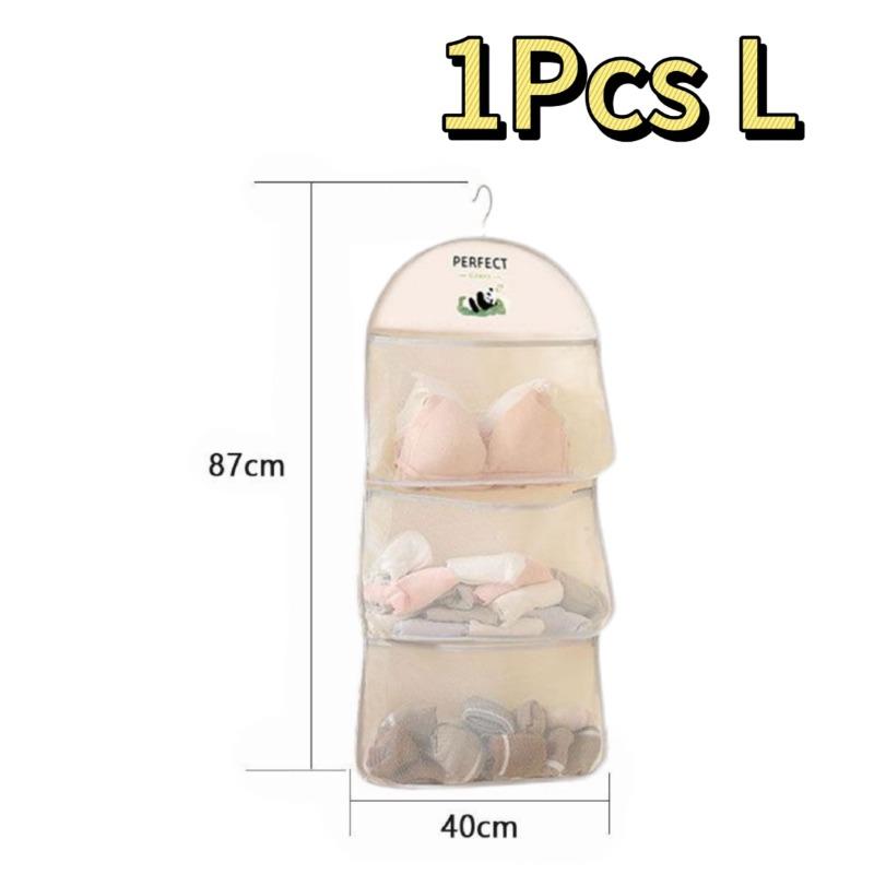 Storage Hanging Bag ,Hanging Underwear Bag, Socks, and Bra Mesh Storage Bag Wall Mounted Storage Bags, Transparent Pocket Design