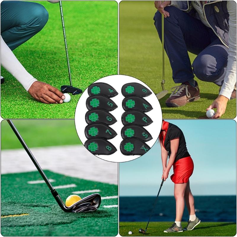 10Pcs PU Leather Iron and Wedges Golfs Club Head Cover Golfs Iron Headcover Protective Cover To Protect Your Golfs Clubs