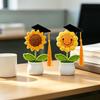 Hand-Knitted Wool Sunflower Bouquet: Perfect Graduation or Teacher's Day Gift