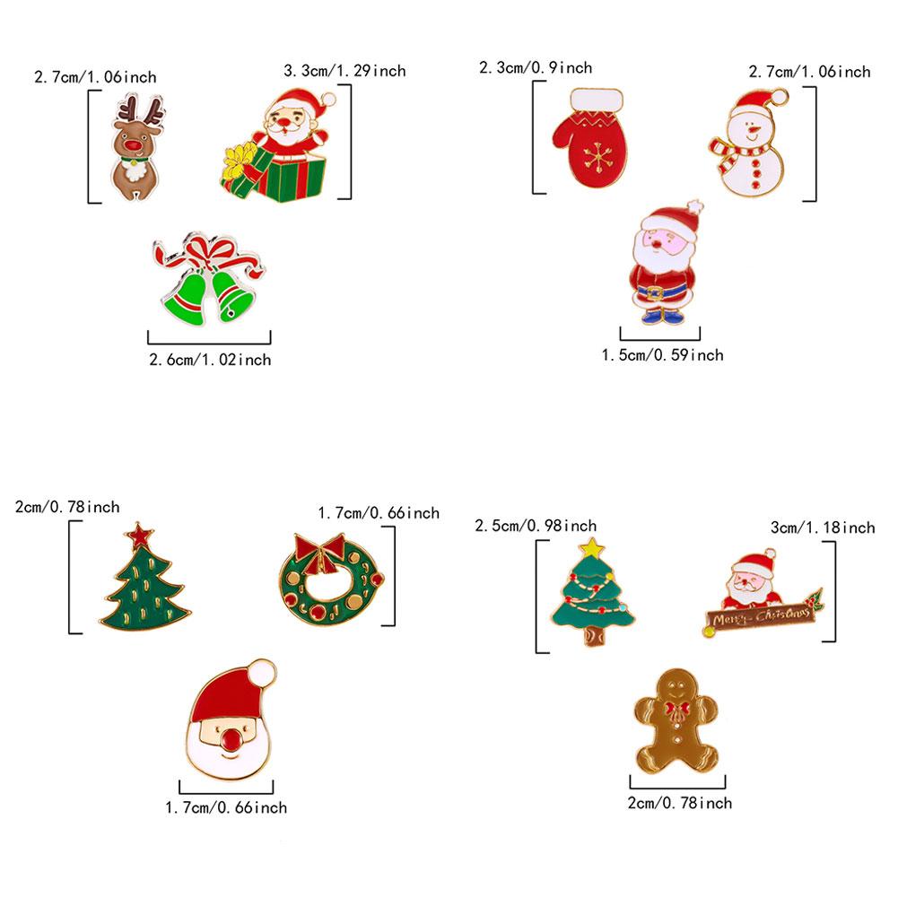 3pcs/set Halloween Christmas Snowman Brooch Santa Claus Bell Elk Oil-Dripping Corsages Enamel Pins Jewelry Accessories Gift
