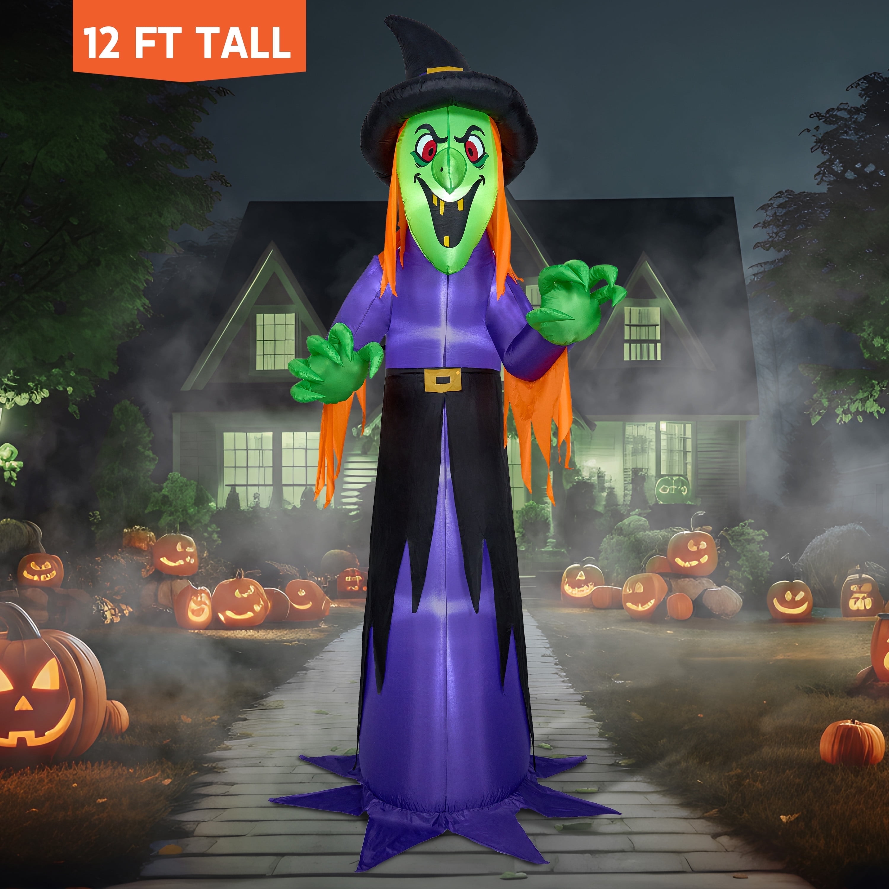 

Joyfy 12 FT Halloween Inflatable Giant Grim Reaper with Built-in LEDs Grim Reaper with Scythe for Halloween Decorations Outdoor