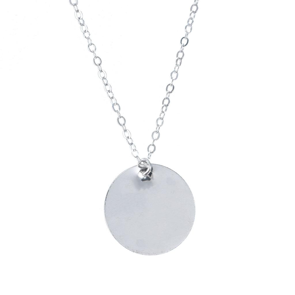 Simple Geometric Smooth Disc Pendant Necklace Female, Popular Geometric Temperament Fashion Item