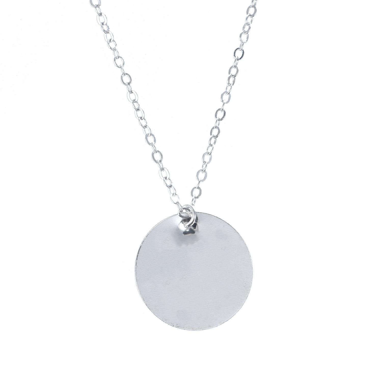 

Simple geometric smooth disc pendant necklace female, popular geometric temperament fashion item срібний