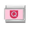 New Lovely 26 English Letter Pink Italian Charm Links Fit 9MM Stainless Steel Bracelet Women Men DIY Birthday Making Gift