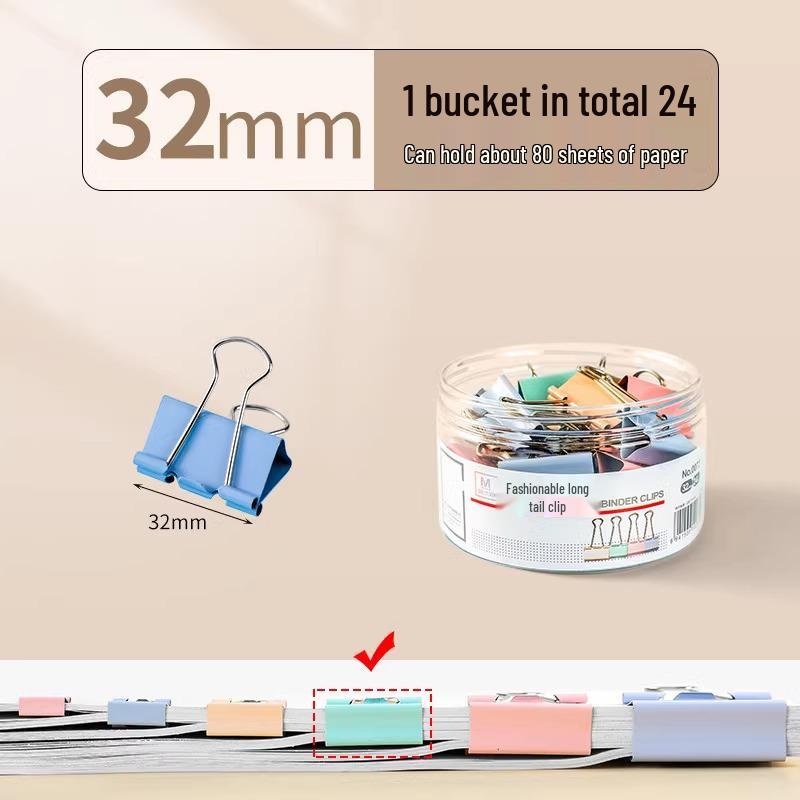 Kelebek Klips Karışık Paket - Kağıtlar ve Dosyalar İçin Renkli Uzun Kuyruklu Klipsler, Kitap Kırtasiyesi ve Ofis Kullanımı