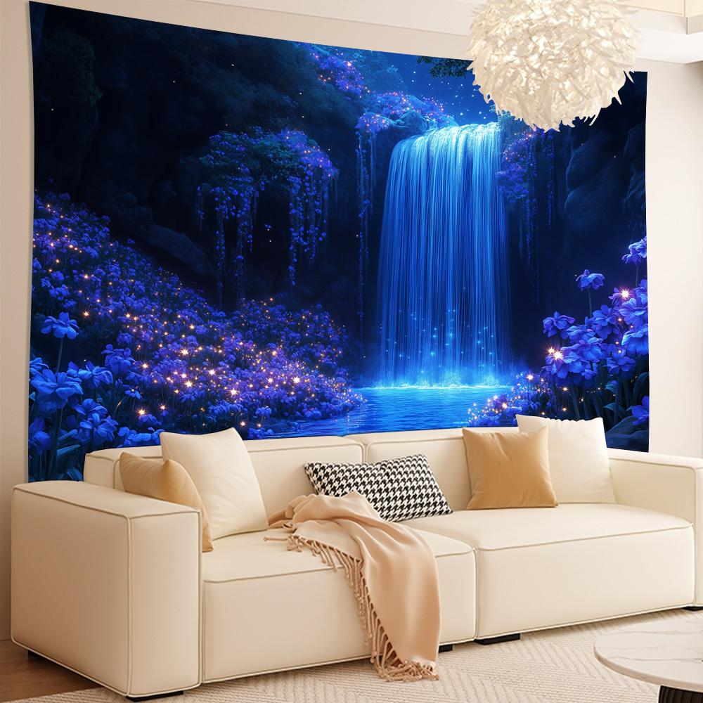 Sparkling 3D Visual Effect Waterfall Tapestry - Perfect for Living Room, Bedroom, Office & Party Decor | Ideal Creative Gift