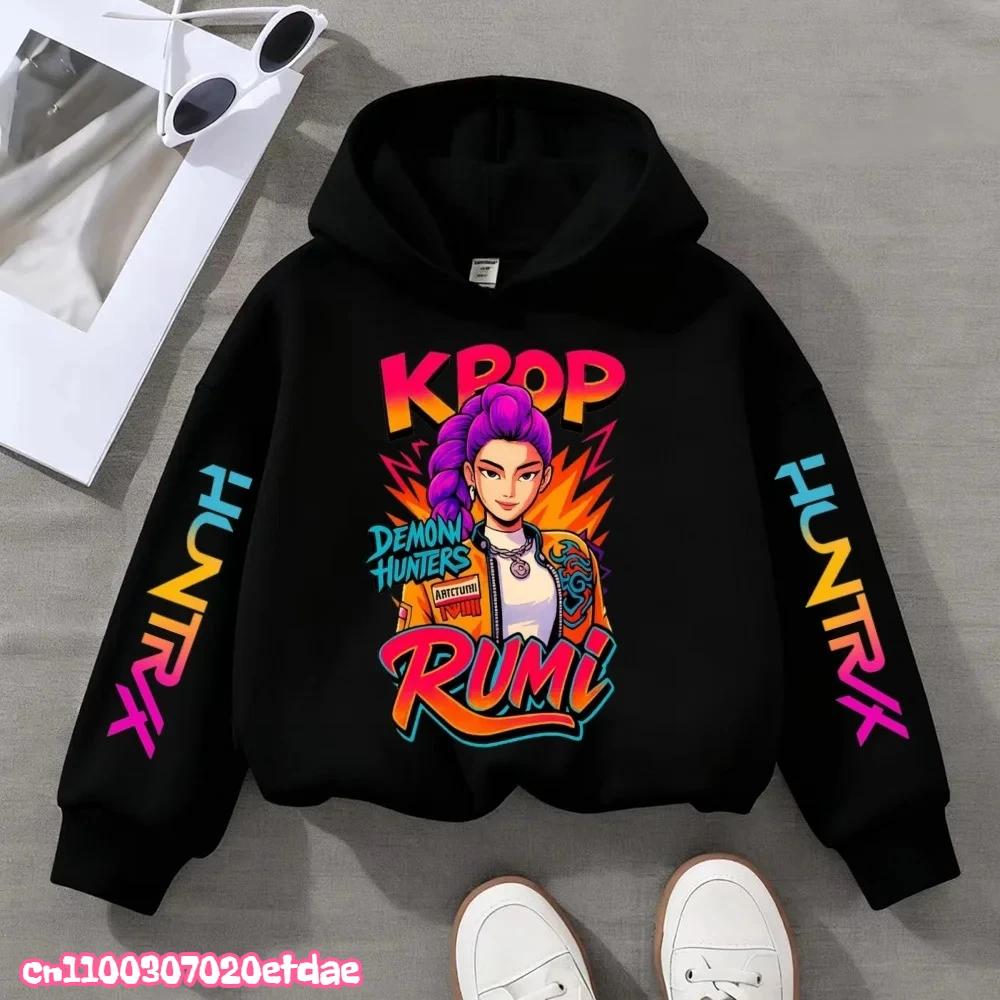 2025 Anime K-Pop Girl Witch Hunter Hoodie Harajuku Hip Hoodie Boy Kids Letter Print Sportswear Fashion