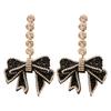 Boucles d'oreilles nœud style sombre Tempérament de luxe léger Boucles d'oreilles haut de gamme pour femmes