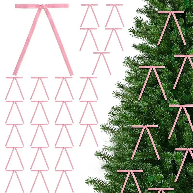 36 Pcs Christmas Velvet Bows Vintage Rustic Xmas Tree Velvet Ribbon for Wreath Fireplace Garland Home Decor Indoor Outdoor