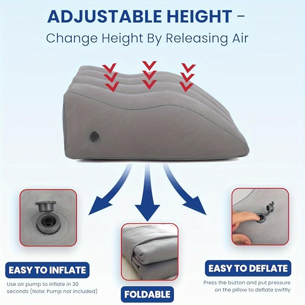 Wedge Pillow For Sleeping,Inflatable Leg Elevation Pillow For Circulation, Leg Back Relief,Leg Support Pillow,Leg Wedge Pillows