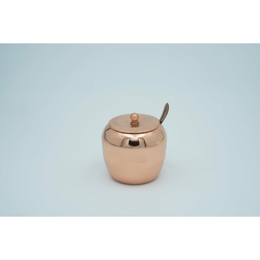 Stainless Steel Oil/ghee Jar/ghee pot/Ghee Container/oil Pot with Spoon Copper Coated 250ml