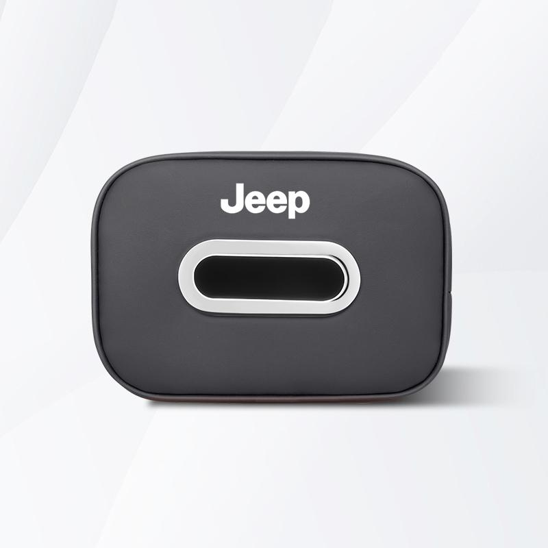 Leather Car Tissue Box Hanging Vehicle Storage Bag For Jeep Wrangler JL Renegade Grand Compass Gladiator Cherokee Patriot Willys AJQ1