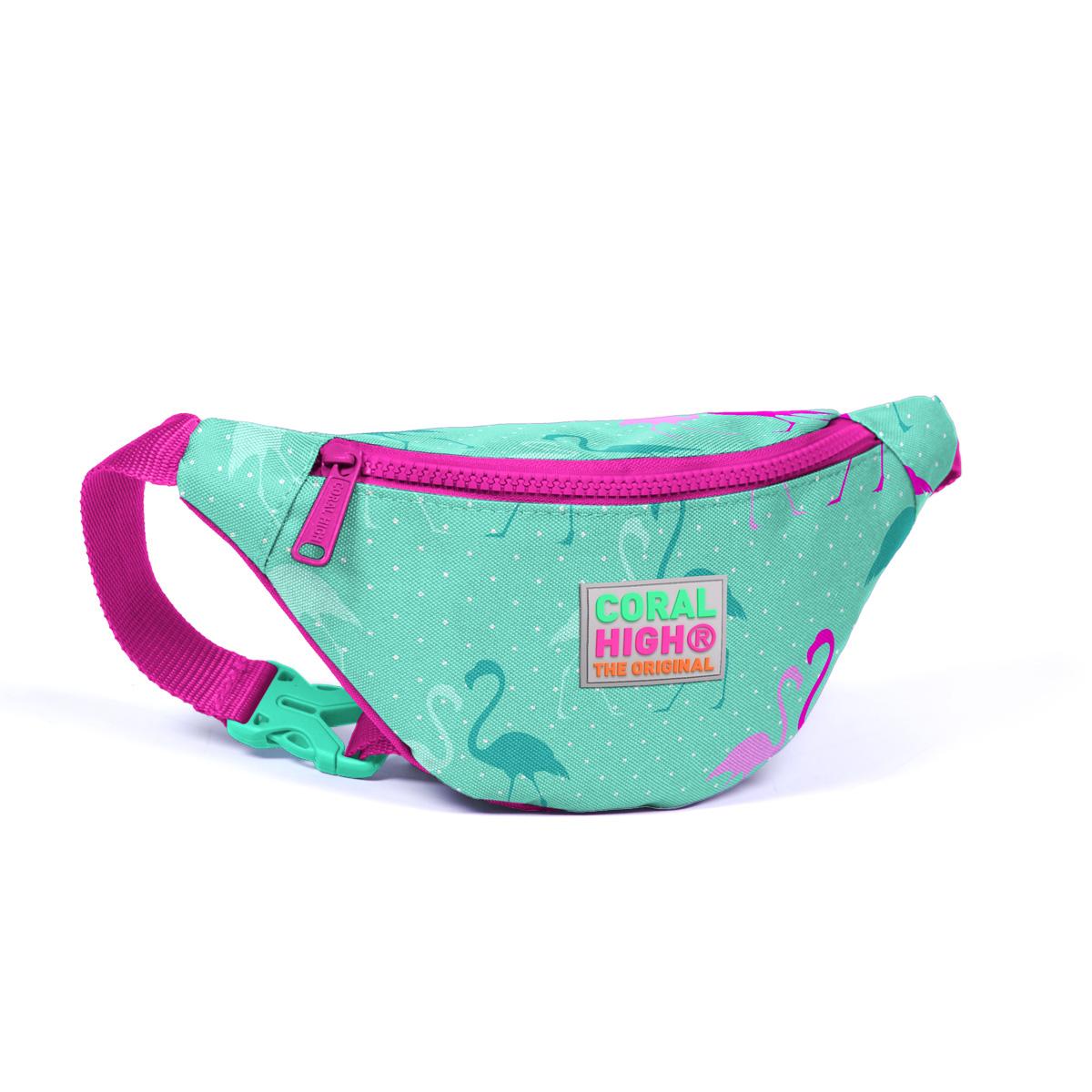 

Coral High Kids Su Yeşili Neon Pembe Flamingo Desenli Bel Çantası 22571