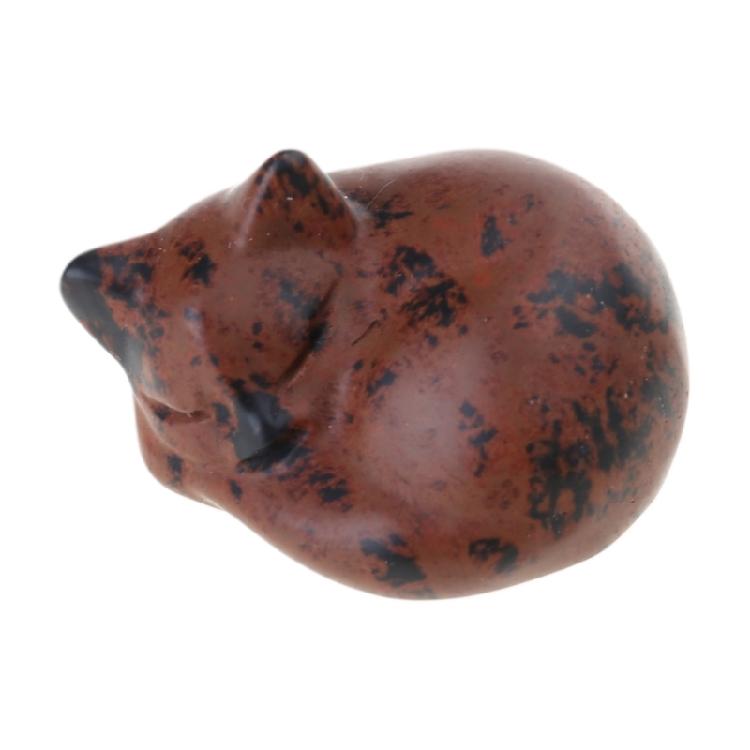 Charme Cristal Chats Sculpture Statue, Figurine Décorative en Pierre Unique Aventurine Artefact Décoratif pour Collections Cadeaux