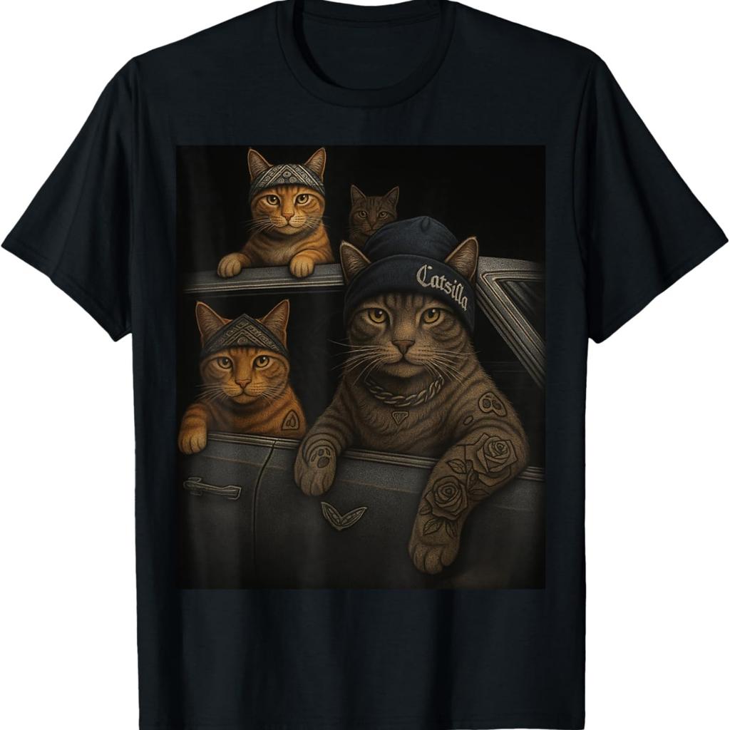 Cat Gang Funny Cat Meme for Teens Boy Girl Men Women Graphic T-Shirt(2)