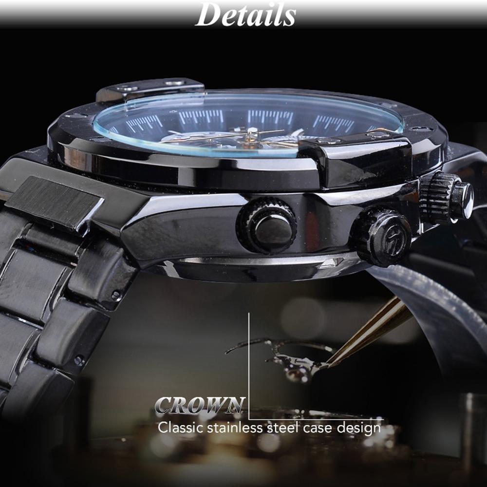 Forsining Three Dial Calendar Display Men Automatic Wrist Watch Luxury Military Sport Male Clock