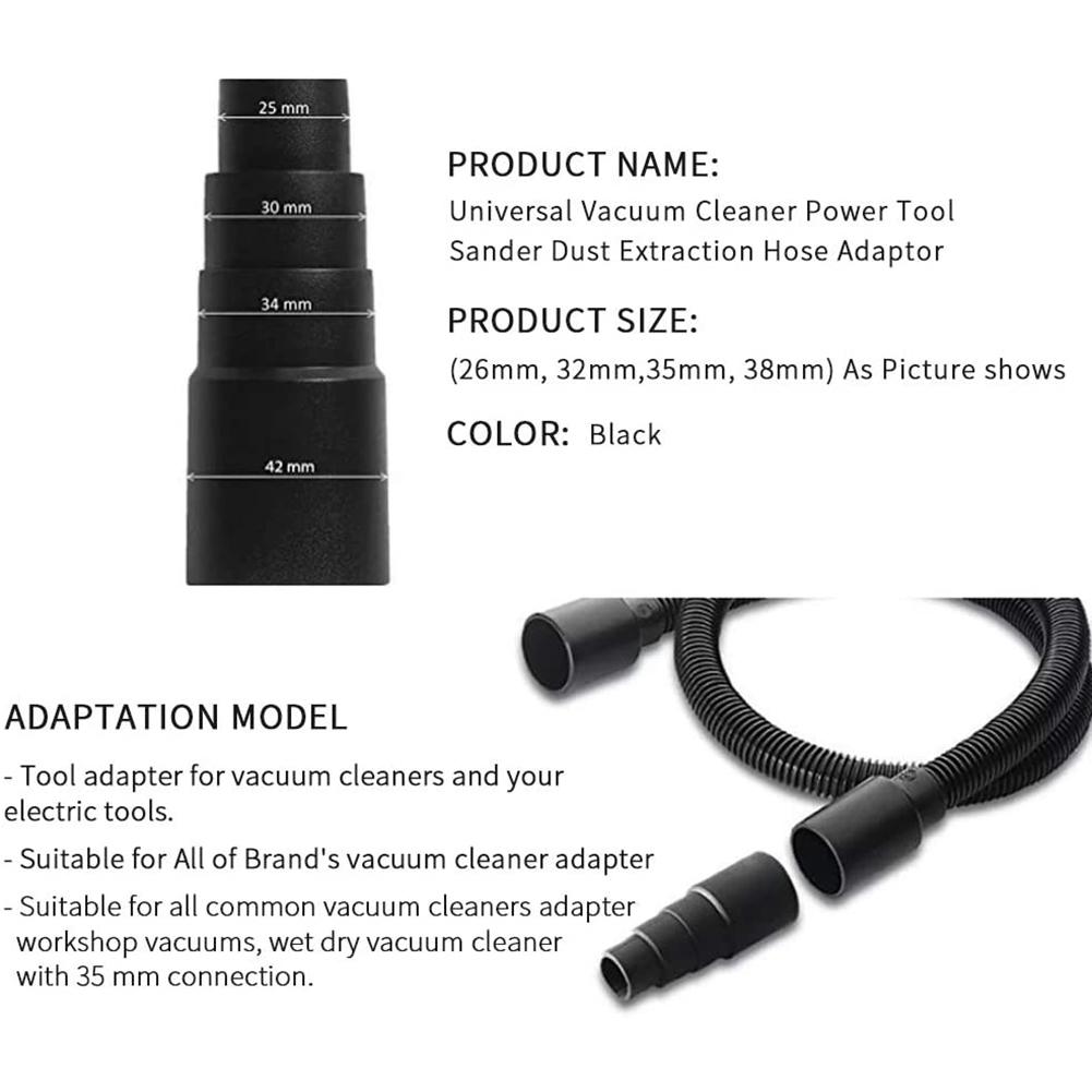 A96I-Universal Vacuum Cleaner Power Tool - Dust Extraction Hose Adaptor (26.5Mm,32.5Mm,34.5Mm,40.5Mm) For Vacuum Adapter